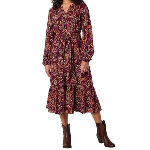St John's Bay Long Sleeve Paisley Dress Womens Plus Size 2XL